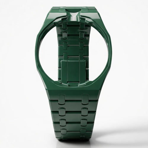 Green ceramic Swatch watch band — Green Eight premium replacement strap — Bands For Pops — Royal Pops — Audemars Piguet style
