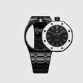 Black ceramic Swatch watch band — Ocho Negro premium replacement strap — Bands For Pops — Royal Pops — Audemars Piguet style