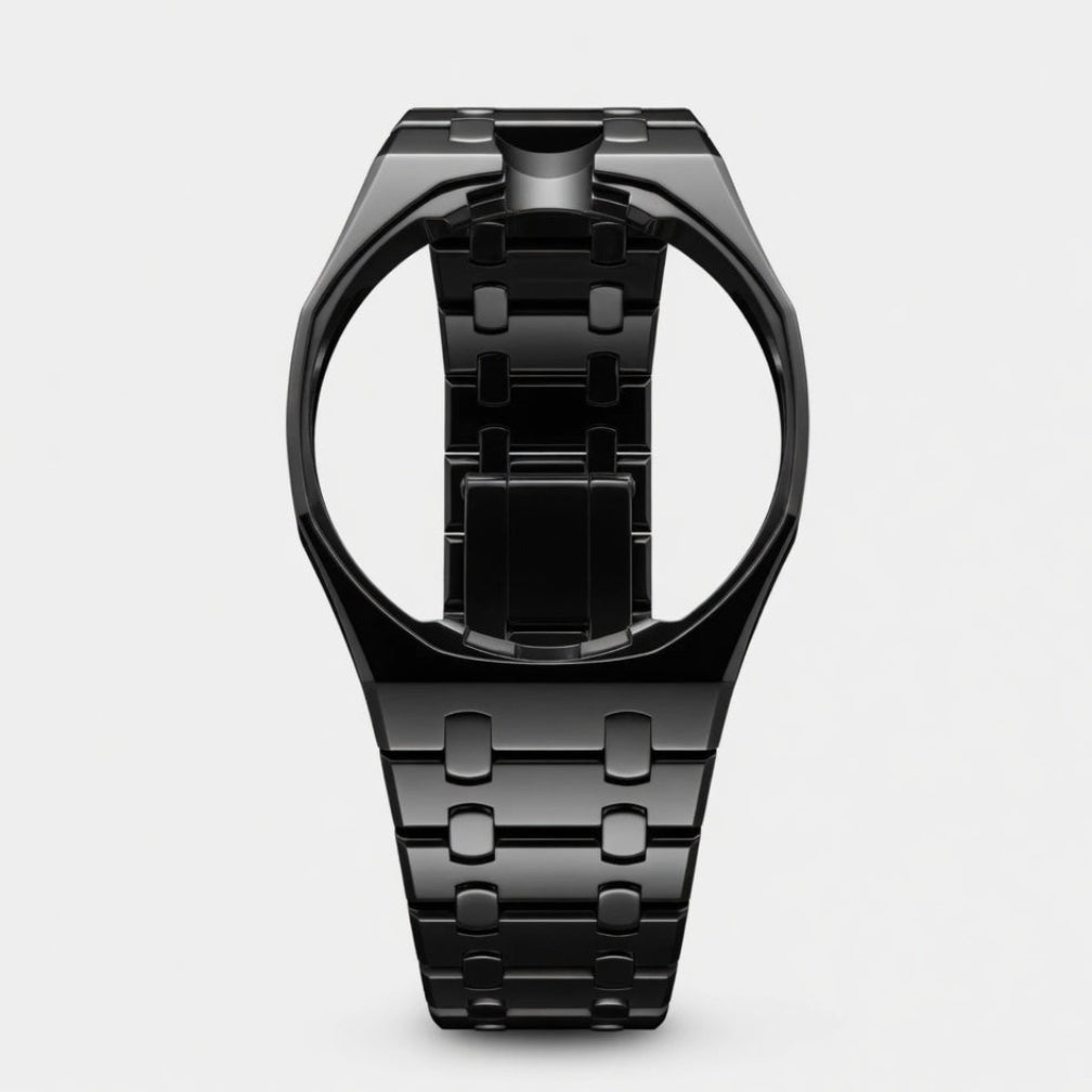 Black ceramic Swatch watch band — Ocho Negro premium replacement strap — Bands For Pops — Royal Pops — Audemars Piguet style