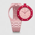Red ceramic Swatch watch band — Otto Rosso premium replacement strap — Bands For Pops — Royal Pops — Audemars Piguet style