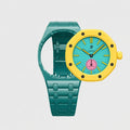 Lime green ceramic Swatch watch band — Otz Roz premium replacement strap — Bands For Pops — Royal Pops — Audemars Piguet style