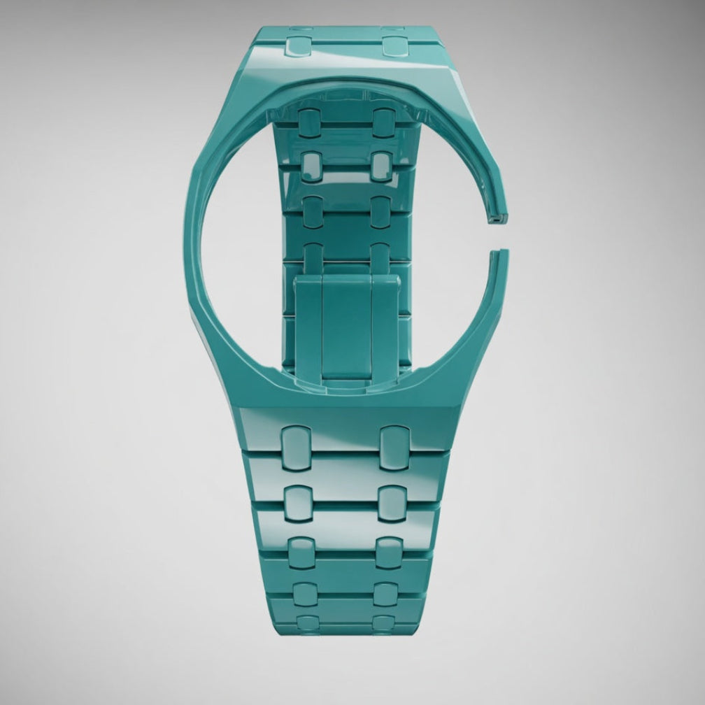 Lime green ceramic Swatch watch band — Otz Roz premium replacement strap — Bands For Pops — Royal Pops — Audemars Piguet style